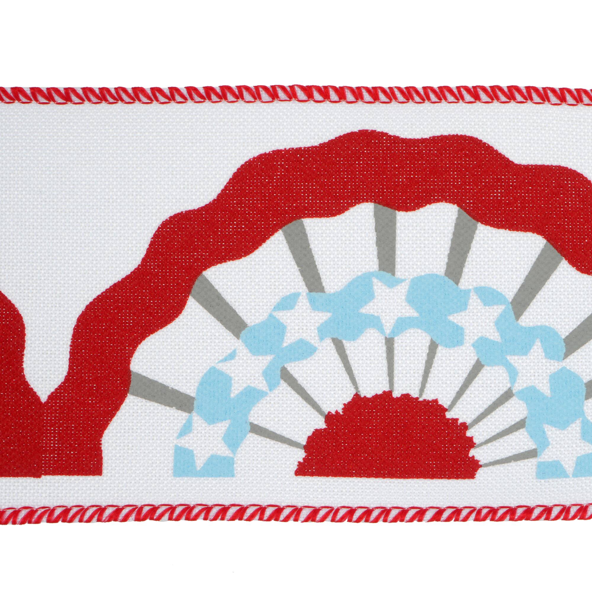 2.5" x 6.6yd. Red, White & Blue Bunting Wired Ribbon by Celebrate It®
